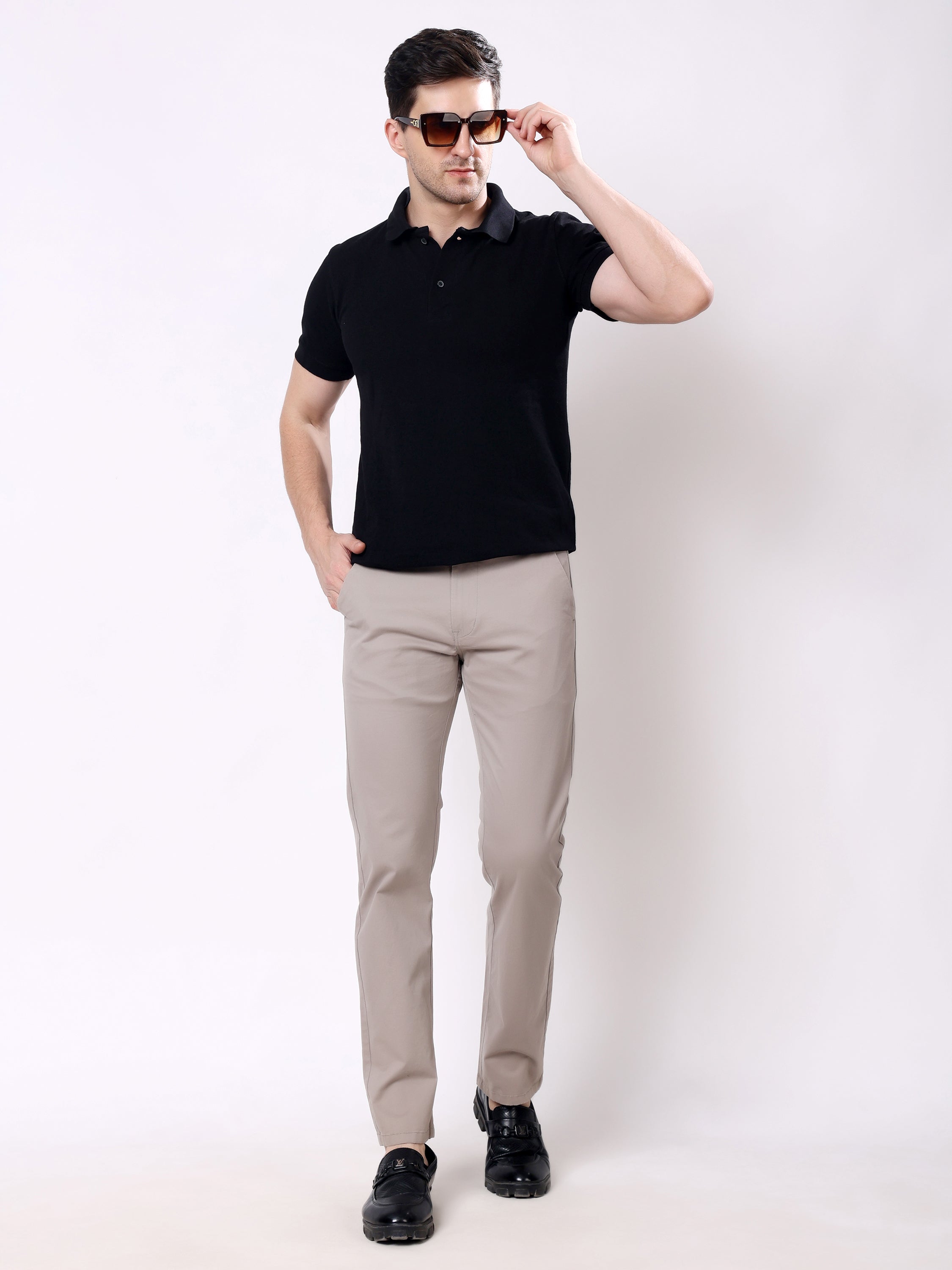 Stylox Men’s Straight Fit Non-Stretch Casual Chinos Trousers - Stylox