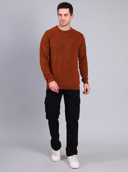 Stylox Men’s Textured Winter Sweater | Crew Neck Full Sleeve Knit Pullover | Premium Casual Wear