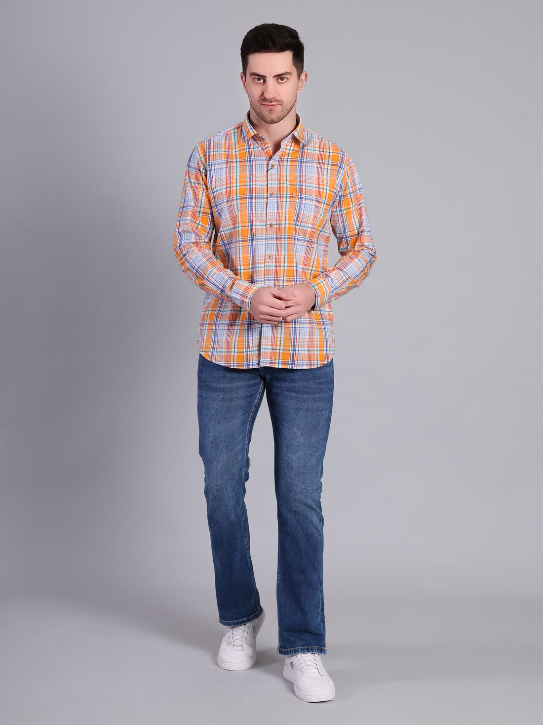 Stylox Men’s Regular Fit Full Sleeve Casual Check Shirt - Stylox