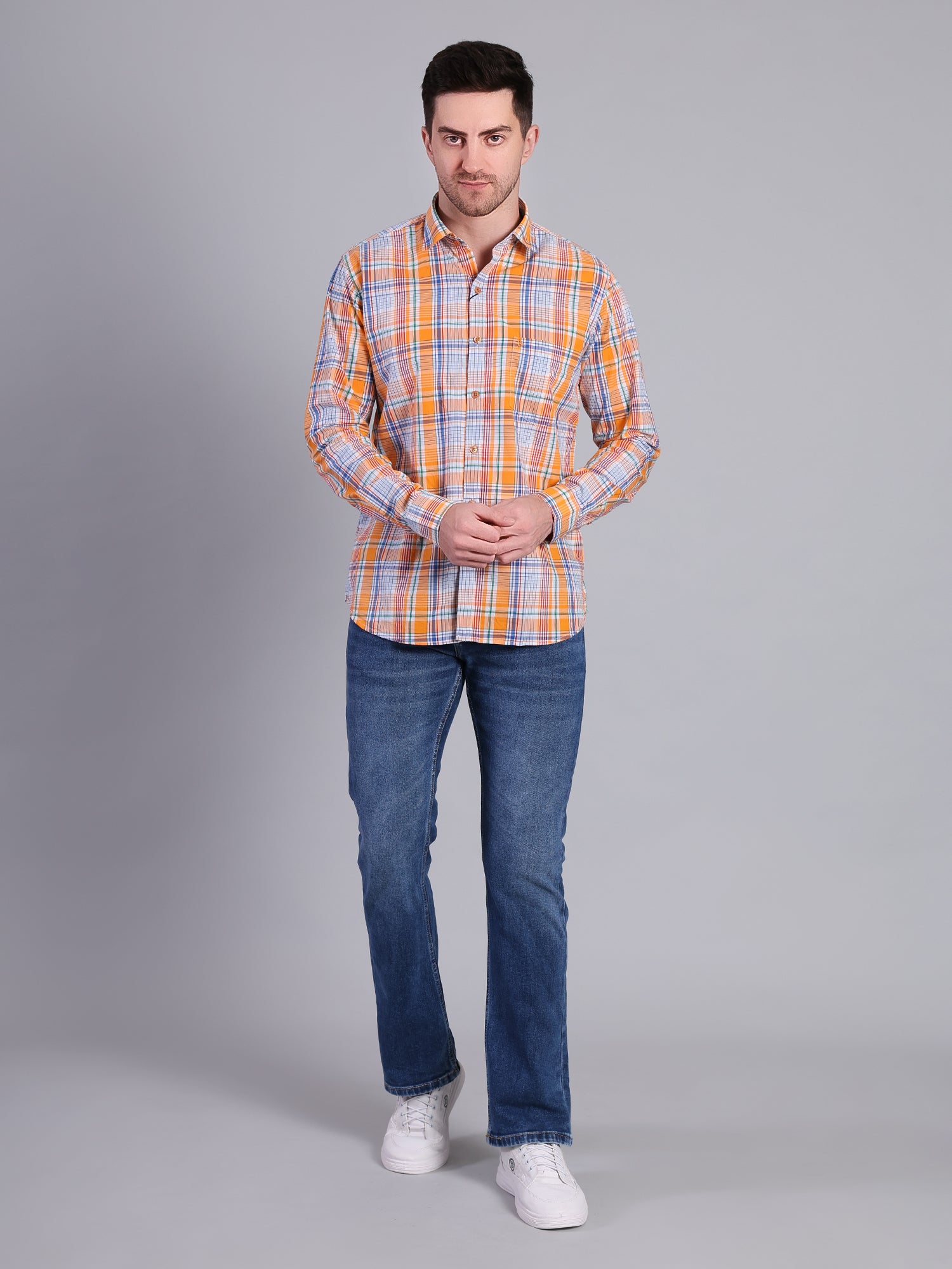 Stylox Men’s Regular Fit Full Sleeve Casual Check Shirt - Stylox