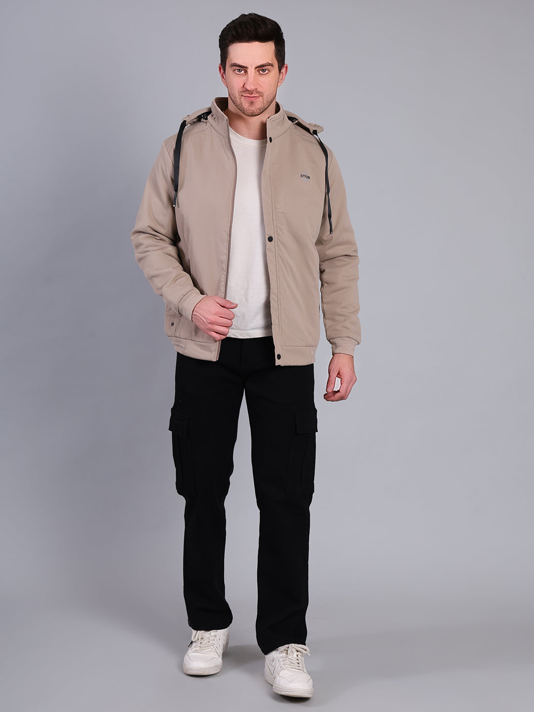 Stylox Men’s Winter Jacket with Hood | Warm Padded Jacket | Stylish Casual Outerwear