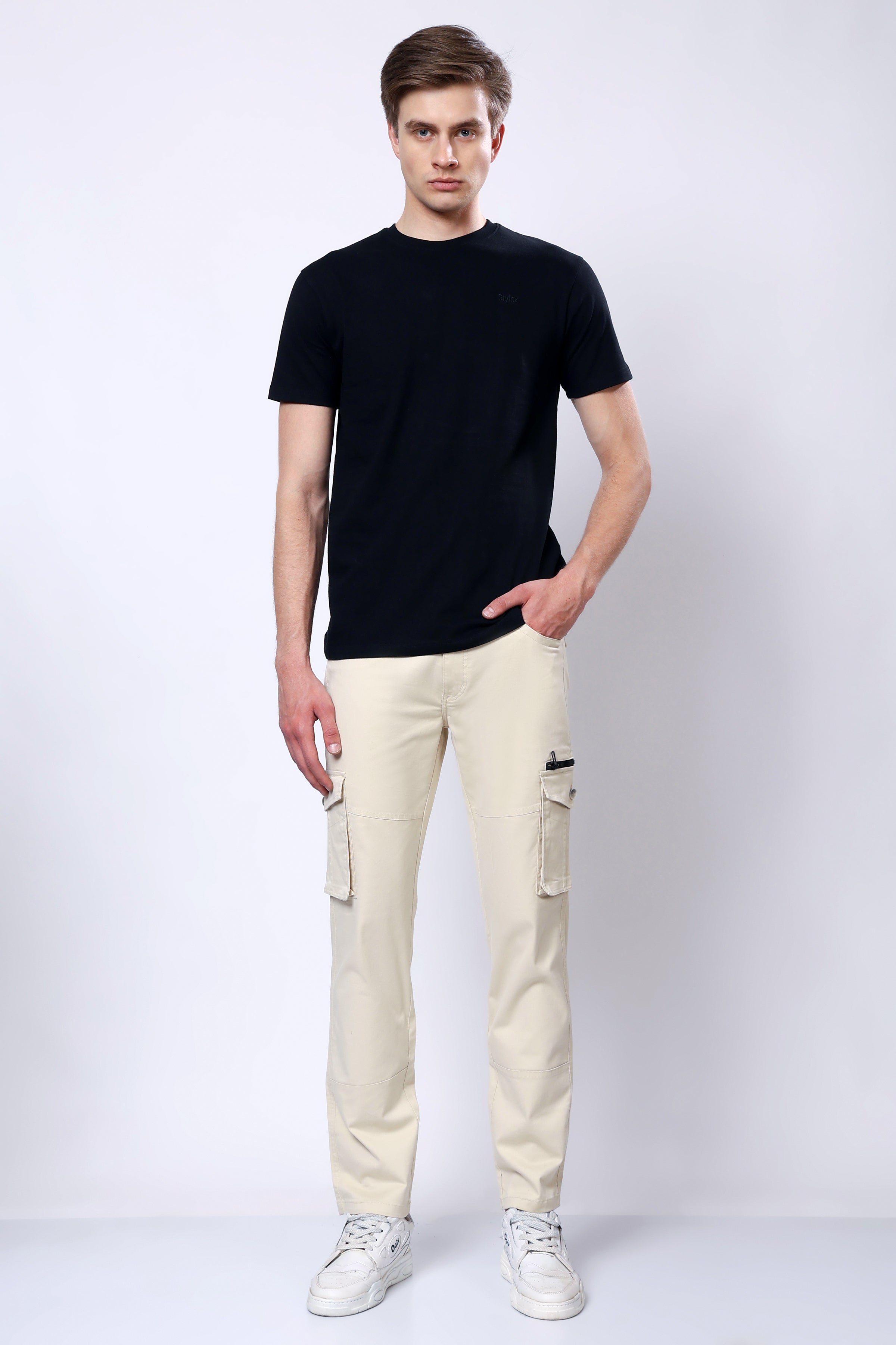 Stylox Men’s Regular Fit Utility Cargo Pants with Multi Pockets - Stylox