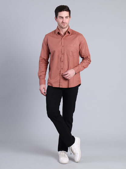 Stylox Men’s Solid Casual Shirt | Full Sleeve Regular Fit Shirt for Everyday Wear