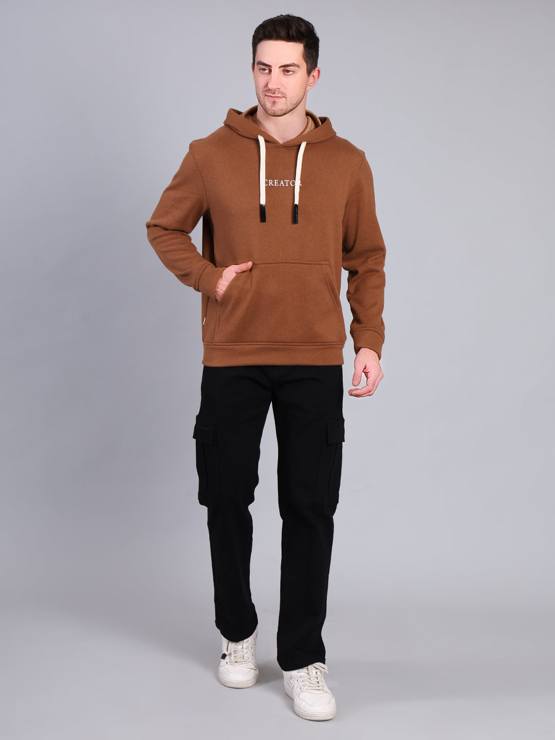 Stylox Men’s Winter Printed Hoodie | Pullover Sweatshirt with Kangaroo Pocket & Hood | Warm Casual Wear