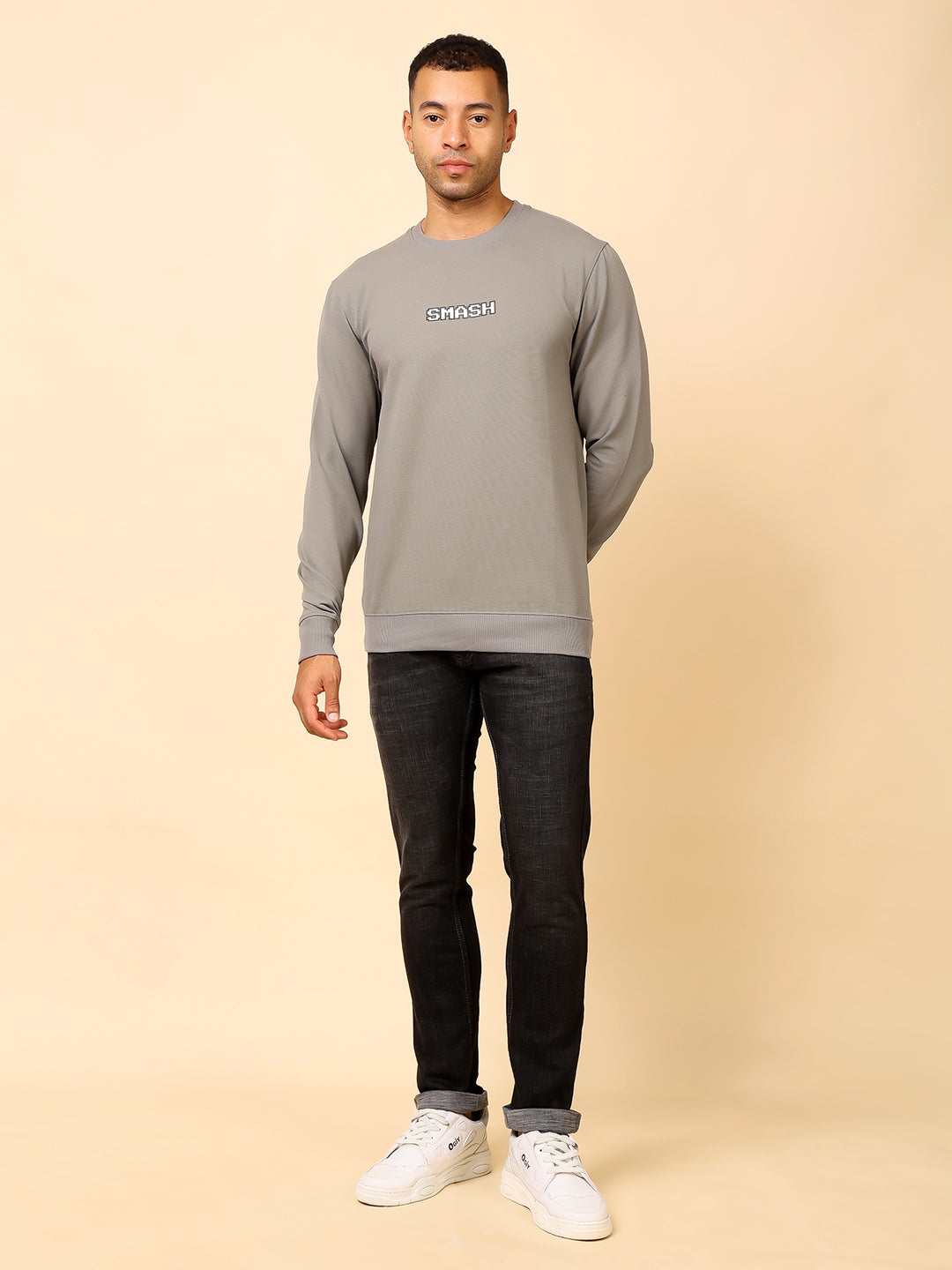 Stylox Men’s Round Neck Full Sleeve Sweatshirt with Back Graphic Print – Casual Streetwear Style