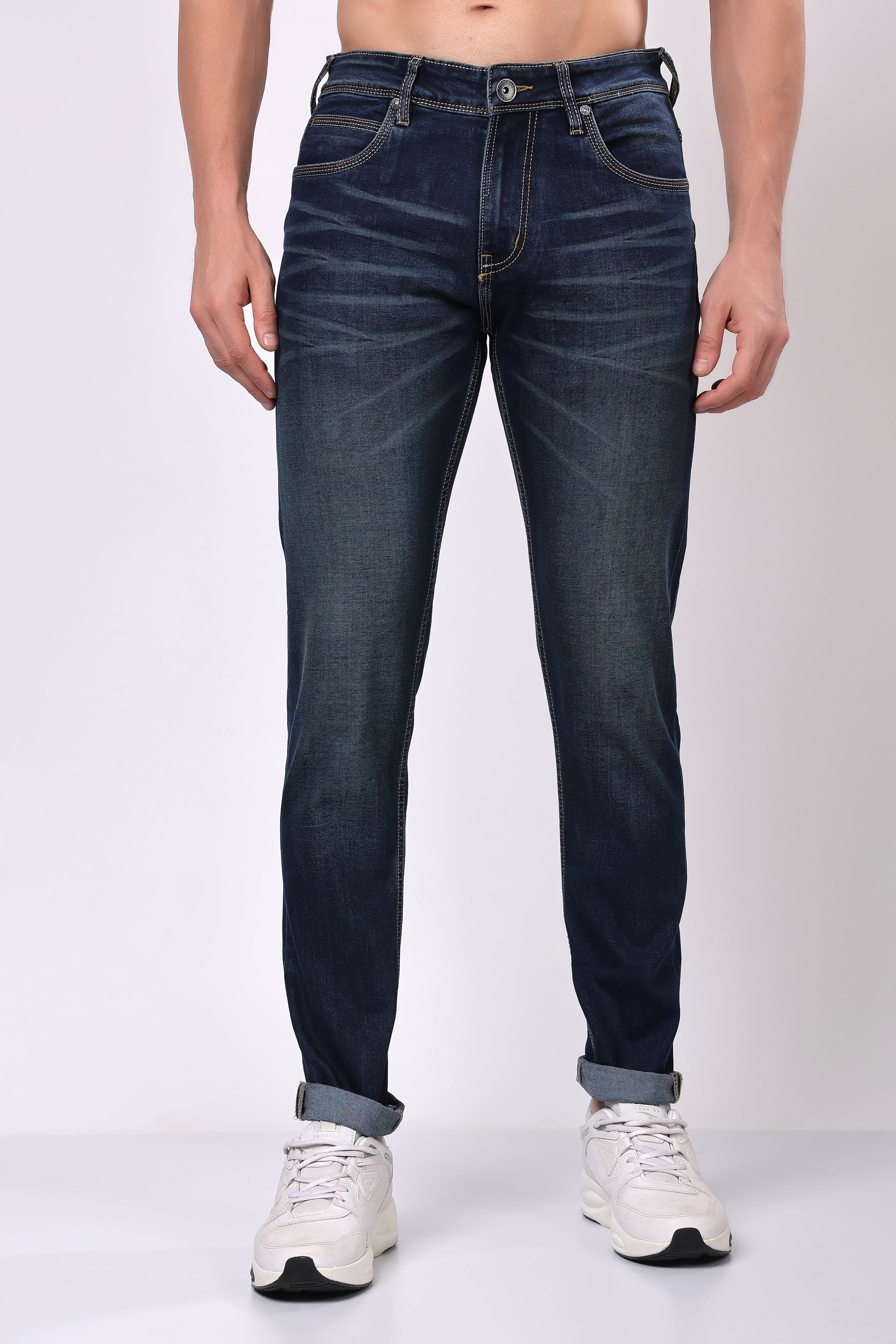 Stylox Slim Fit Denim Jeans - Dark Grey,