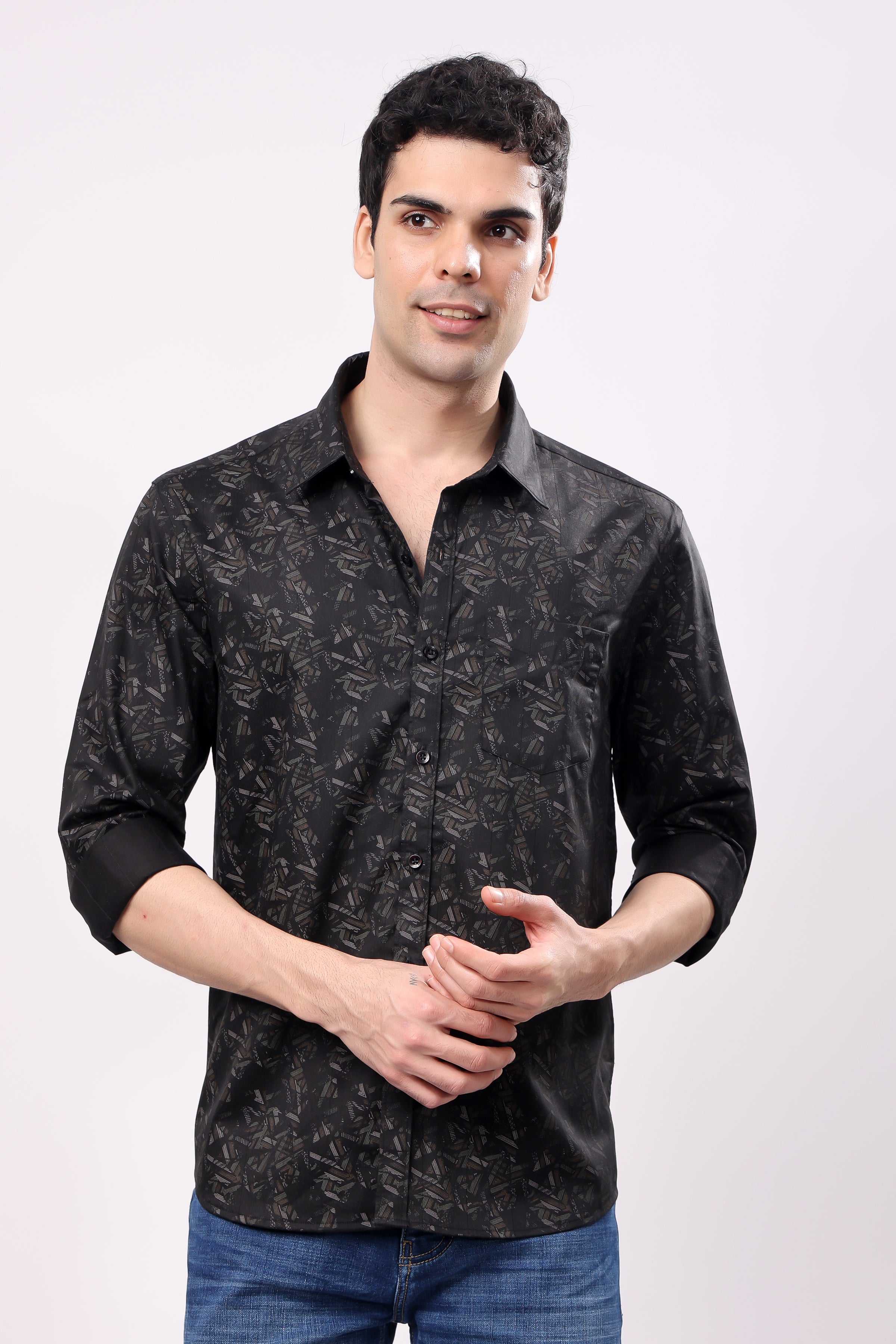 Stylox Mens Full Sleeve Print Shirt