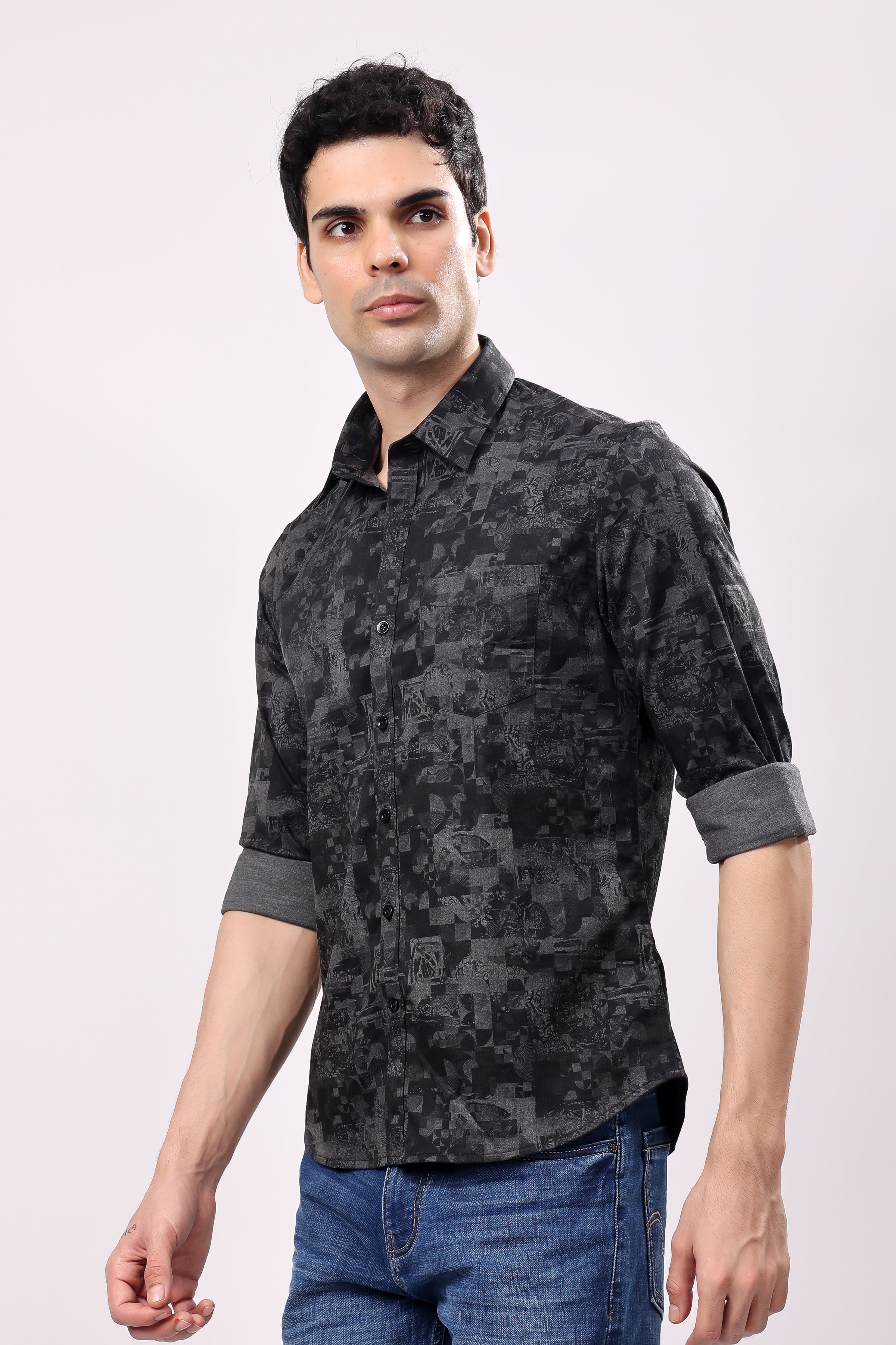 Stylox Mens Full Sleeve Print Shirt - Stylox