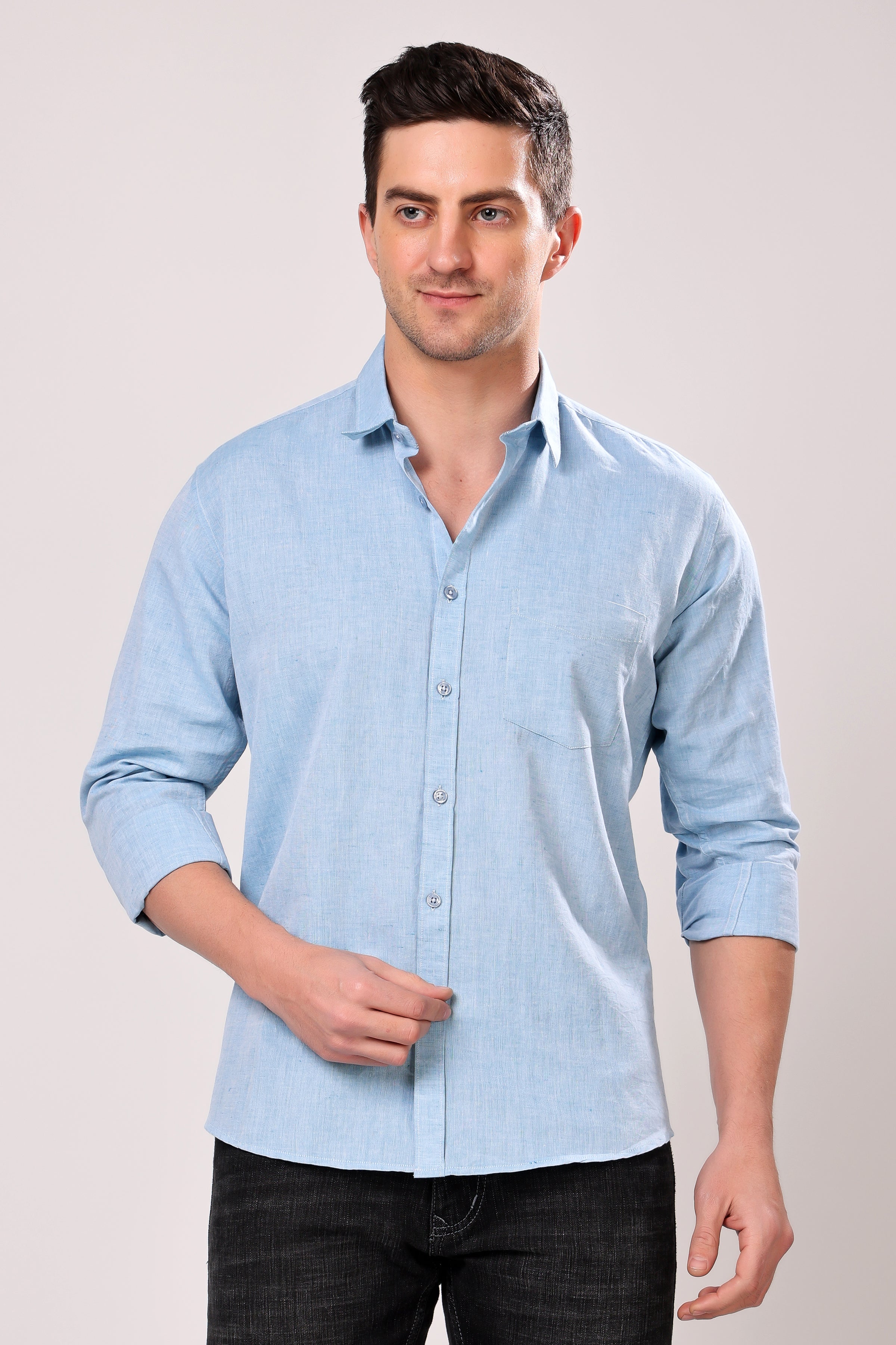 STYLOX SOLID SKY BLUE SHIRT - Stylox