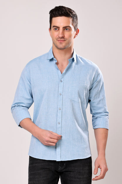 STYLOX SOLID SKY BLUE SHIRT