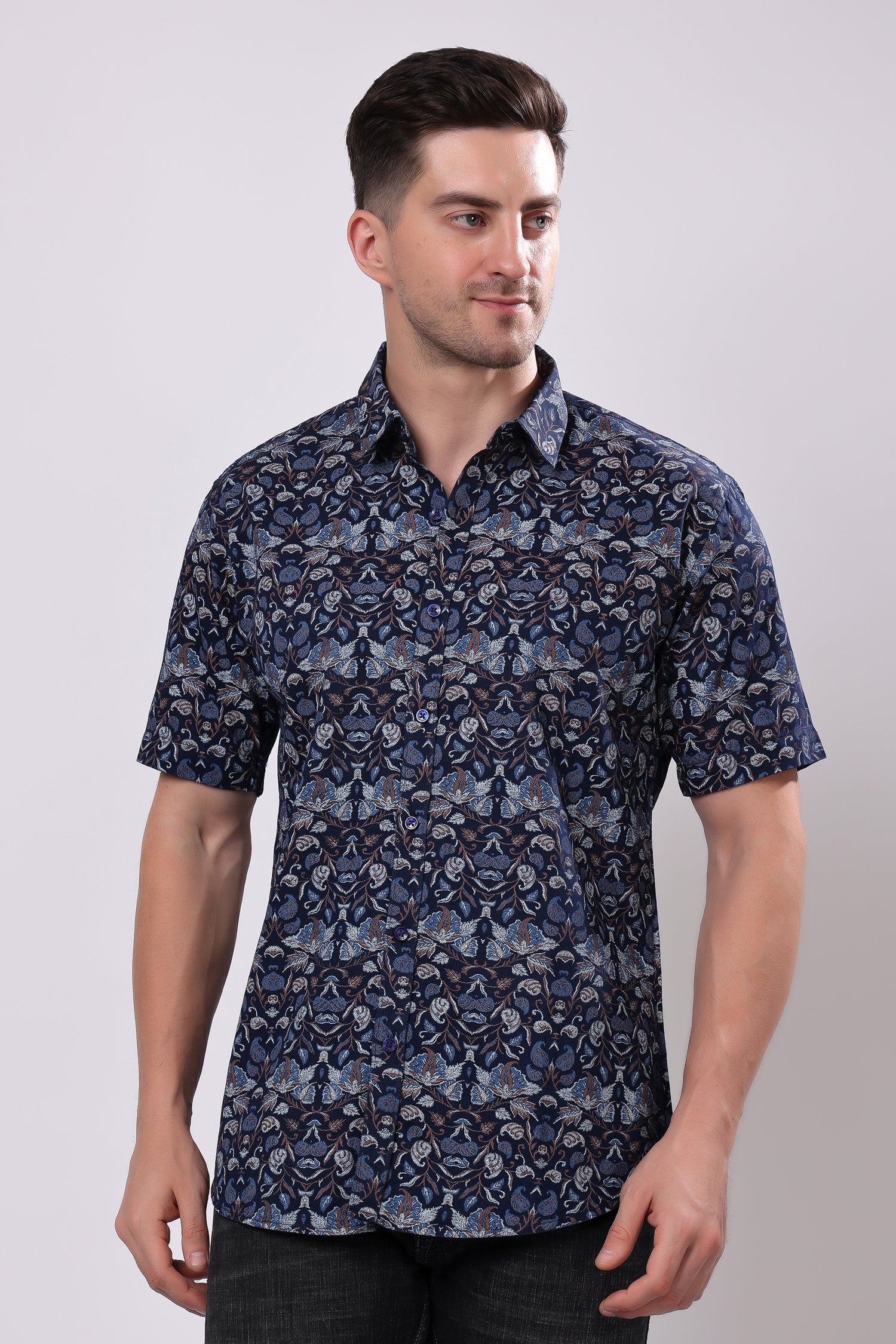 Stylox Half Sleeve Printed Casual Shirt for Men
