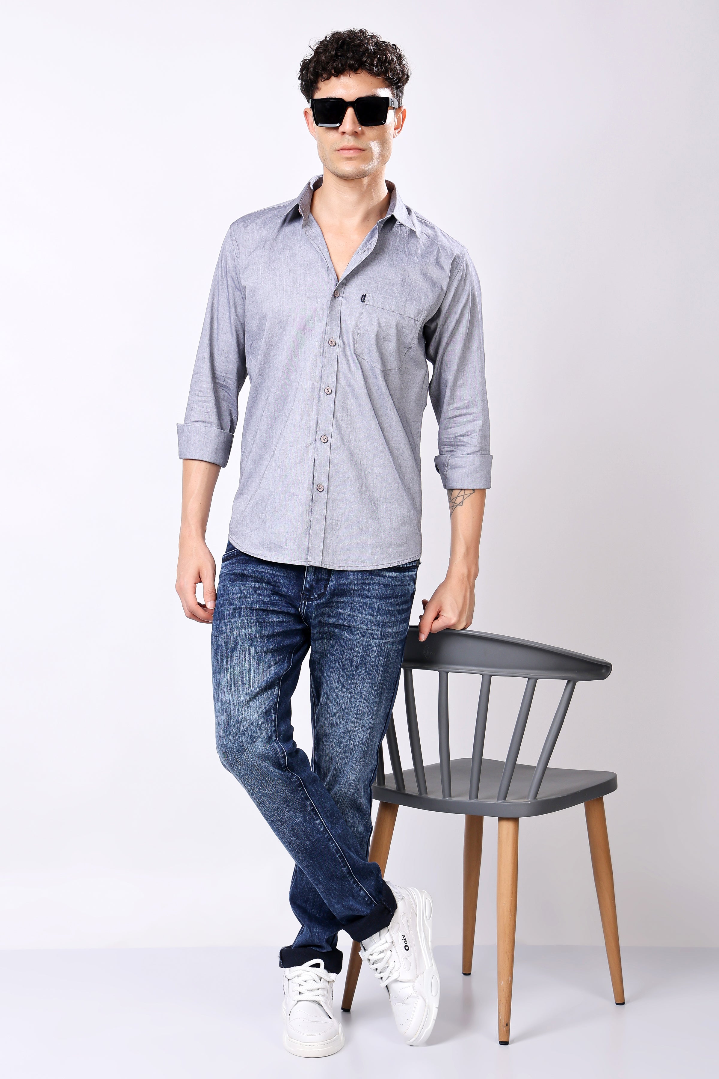 STYLOX FULL SLEEVE SOLID SHIRT FOR MEN - Stylox