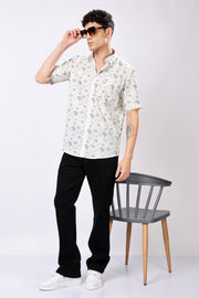 STYLOX HALF SLEEVE FLOWER LEAF PRINT CASUAL SHIRT