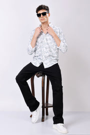 STYLOX FULL SLEEVE LEAF PRINT CASUAL SHIRT