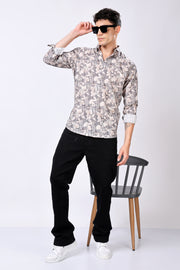 STYLOX Leaf Print Casual Full Sleeve Shirt