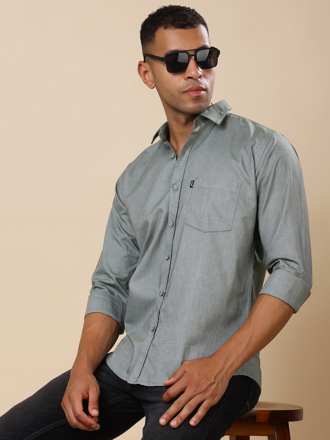 Stylox Men’s Regular Fit Oxford Full Sleeve Solid Shirt – Classic Elegance with Modern Comfort