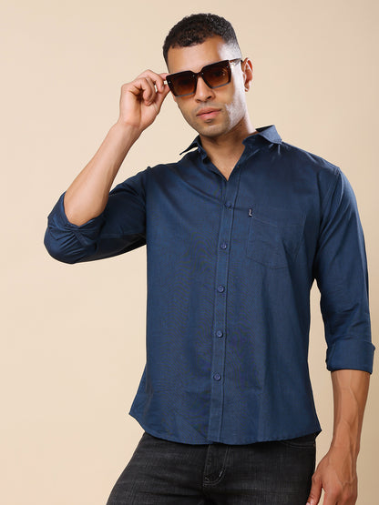 Stylox Men’s Regular Fit Oxford Full Sleeve Solid Shirt – Classic Elegance with Modern Comfort