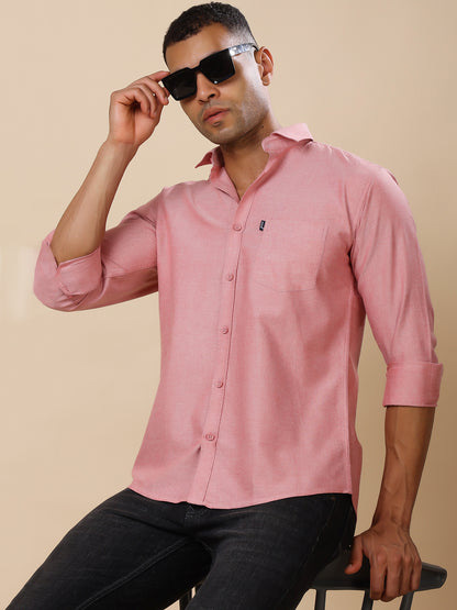 Stylox Men’s Regular Fit Oxford Full Sleeve Solid Shirt – Classic Elegance with Modern Comfort