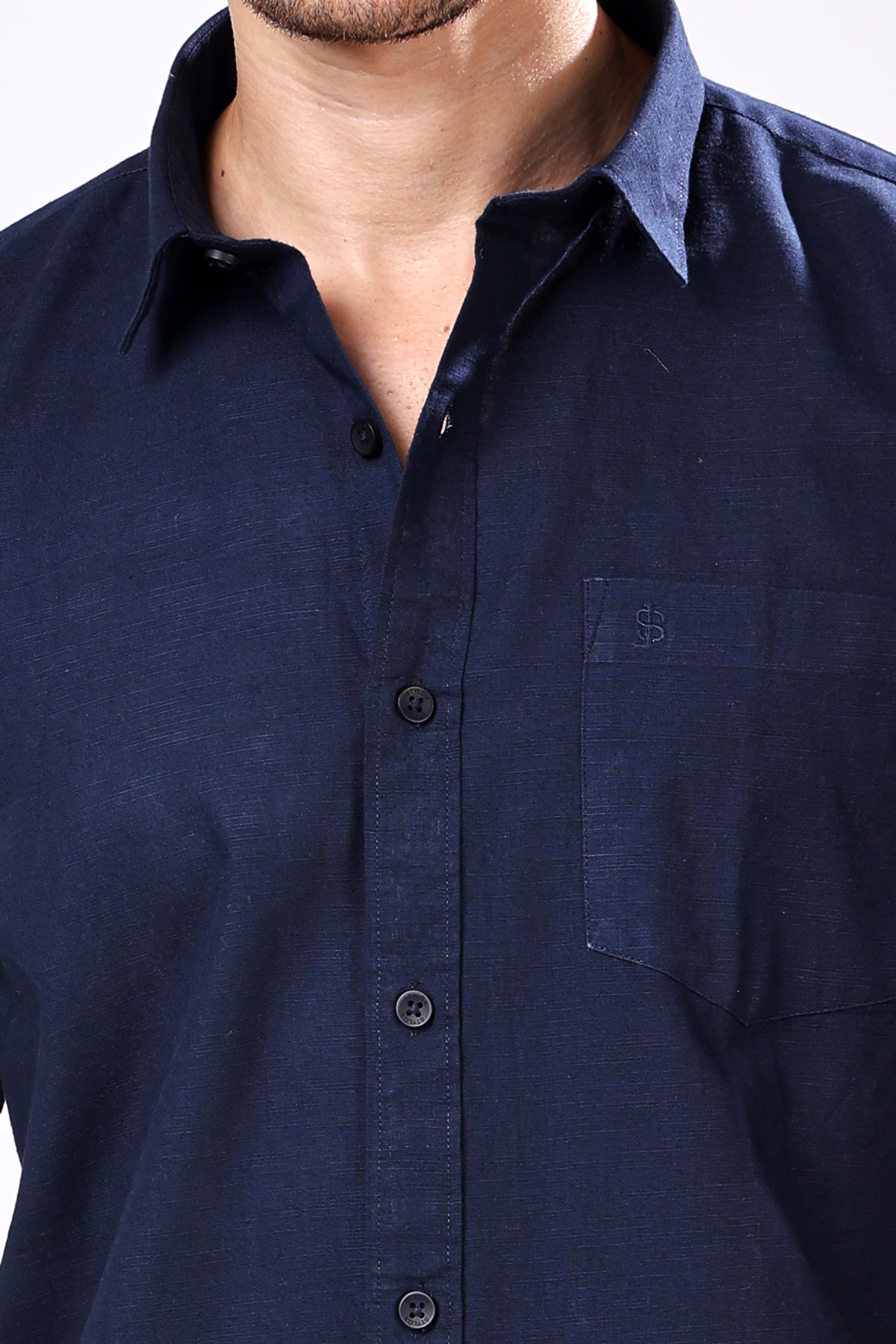 Stylox Men's Half Sleeve Solid Casual Shirt – Comfortable Cotton Blend Shirt for Smart Everyday Style - Stylox