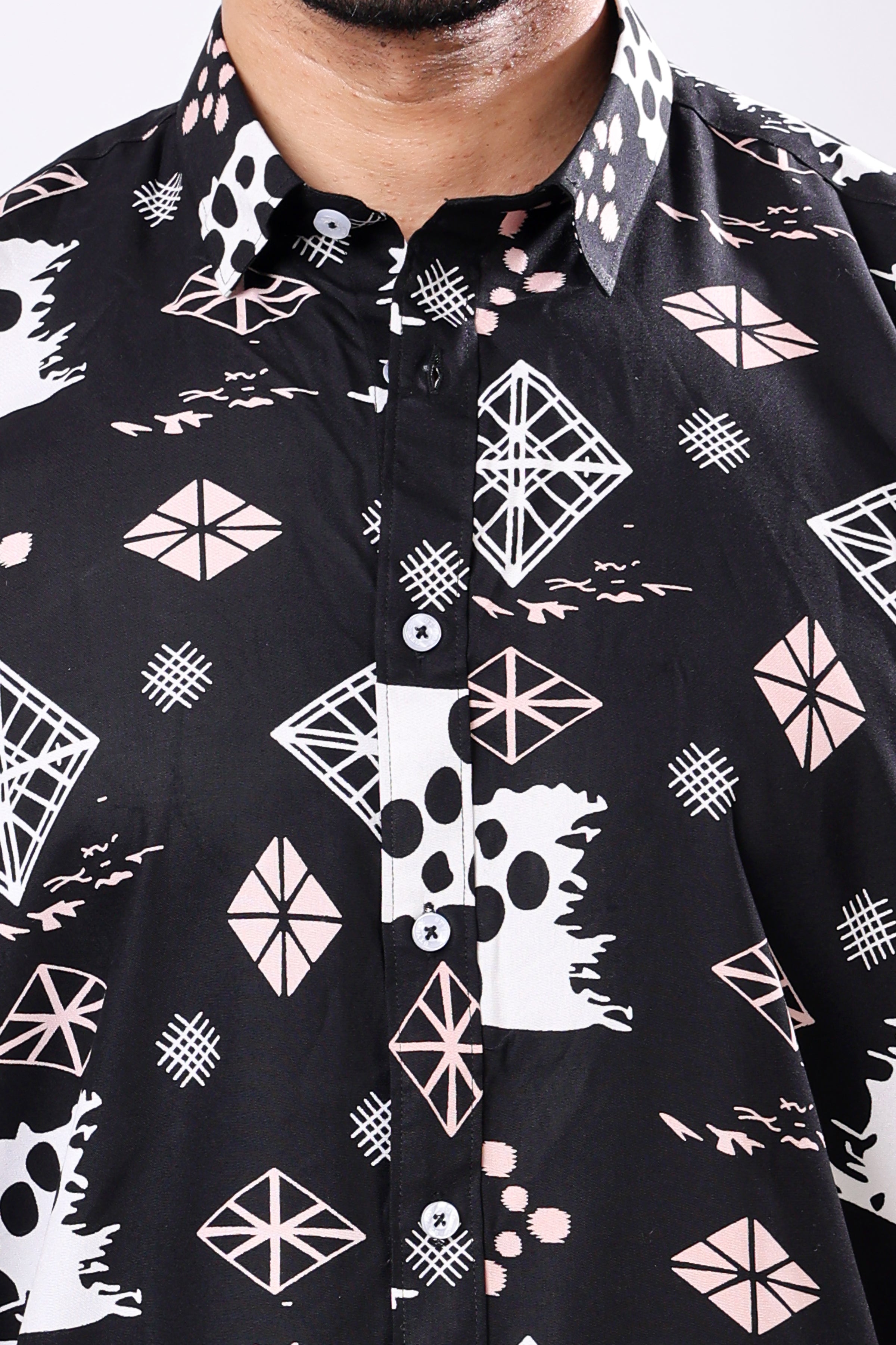 Stylox Men's Half Sleeve Abstract Print Casual Shirt – Stylish Printed Cotton Blend Shirt for Trendy Everyday Look - Stylox