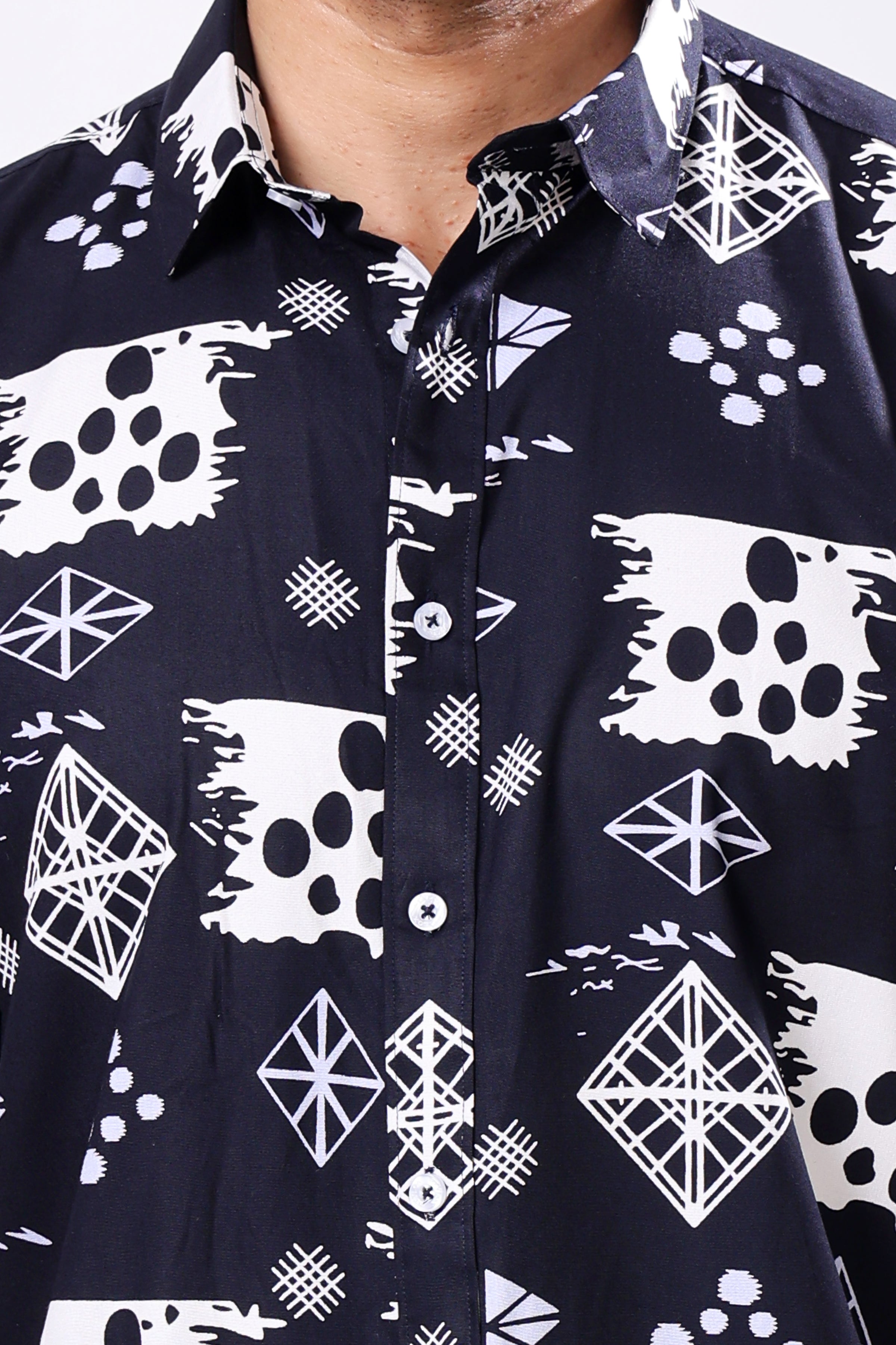 Stylox Men's Half Sleeve Abstract Print Casual Shirt – Stylish Printed Cotton Blend Shirt for Trendy Everyday Look - Stylox
