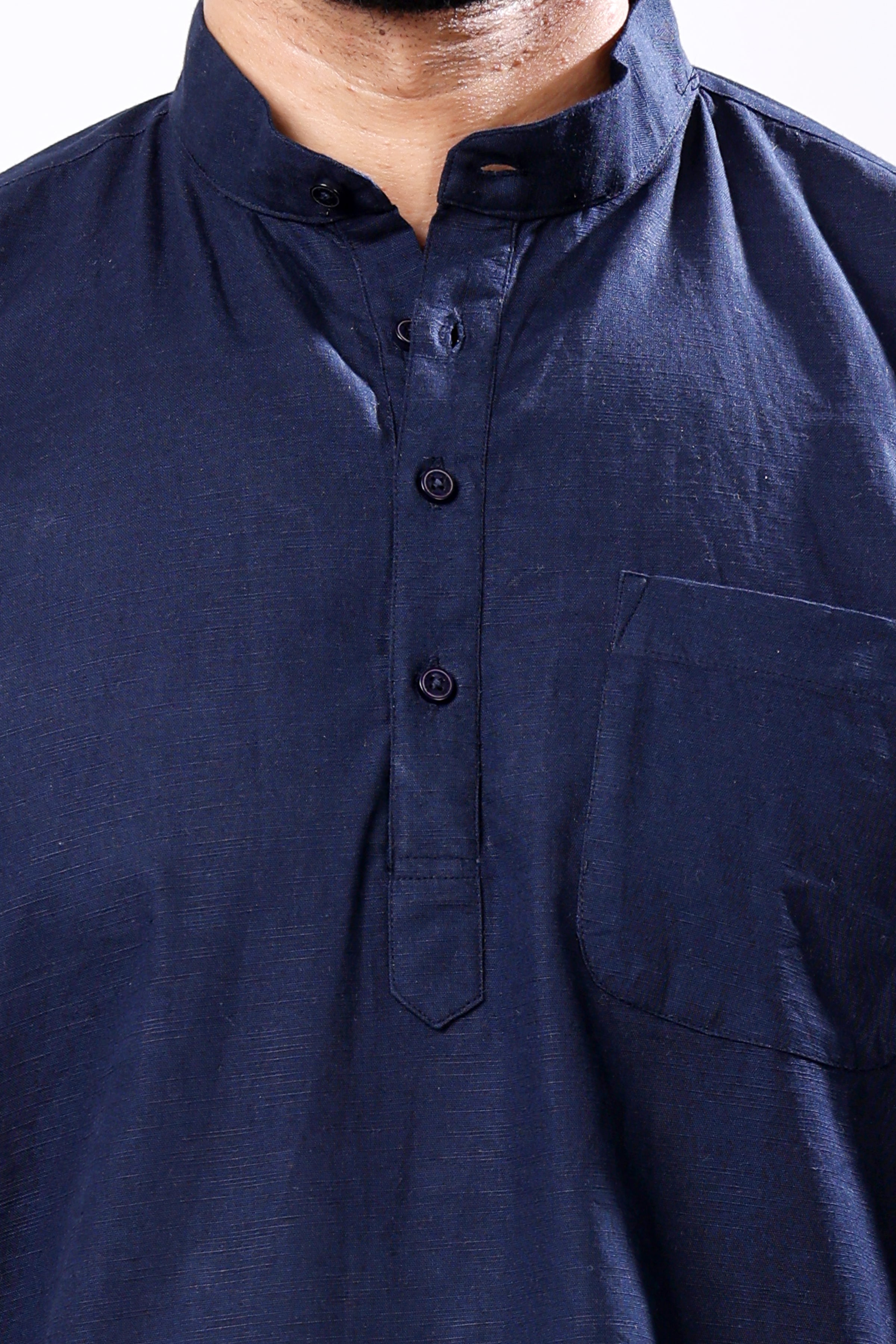 Stylox Men's Half Sleeve Solid Kurta (Navy)