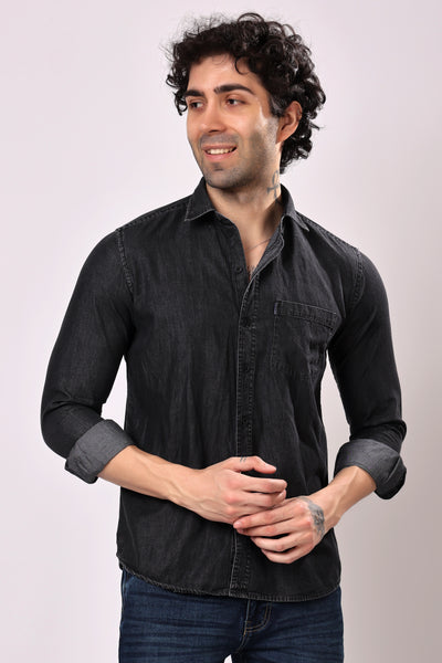 Stylox Denim Shirt Dark Grey