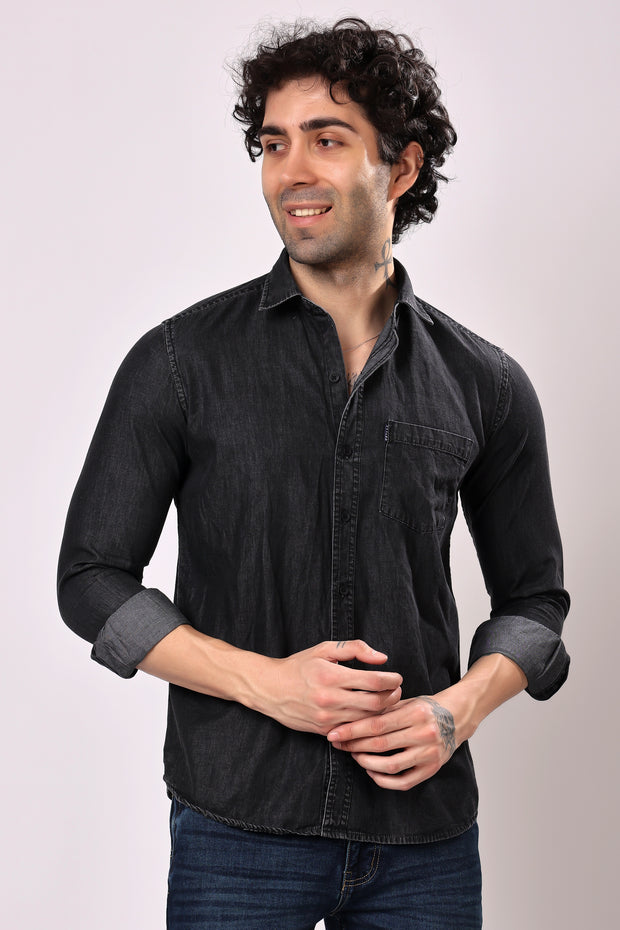 Stylox Denim Shirt Dark Grey