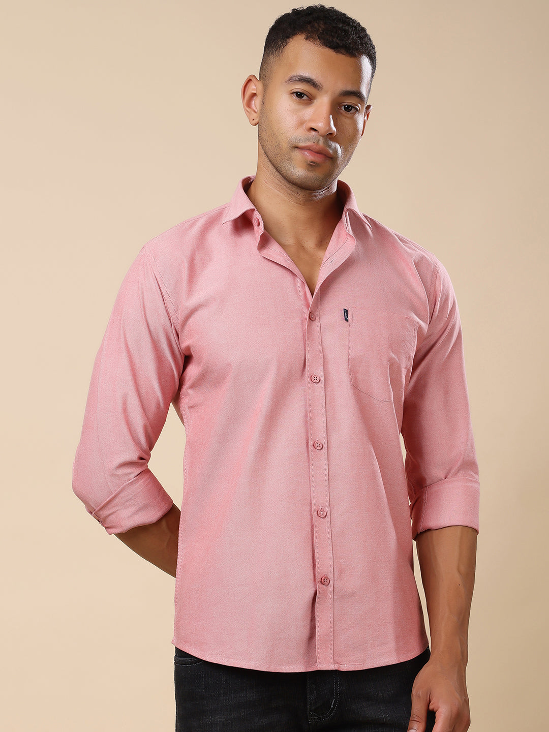 Stylox Men’s Regular Fit Oxford Full Sleeve Solid Shirt – Classic Elegance with Modern Comfort