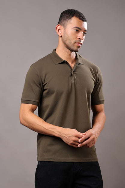 Stylox Men’s Polo Collar Solid T-Shirt - Soft, Breathable &amp; Everyday Wear