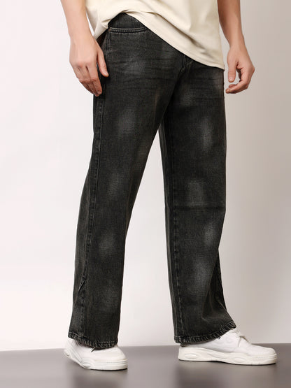 Stylox Men’s Washed Stretchable Baggy Fit Jeans – Loose Fit Vintage Denim for Casual &amp; Streetwear