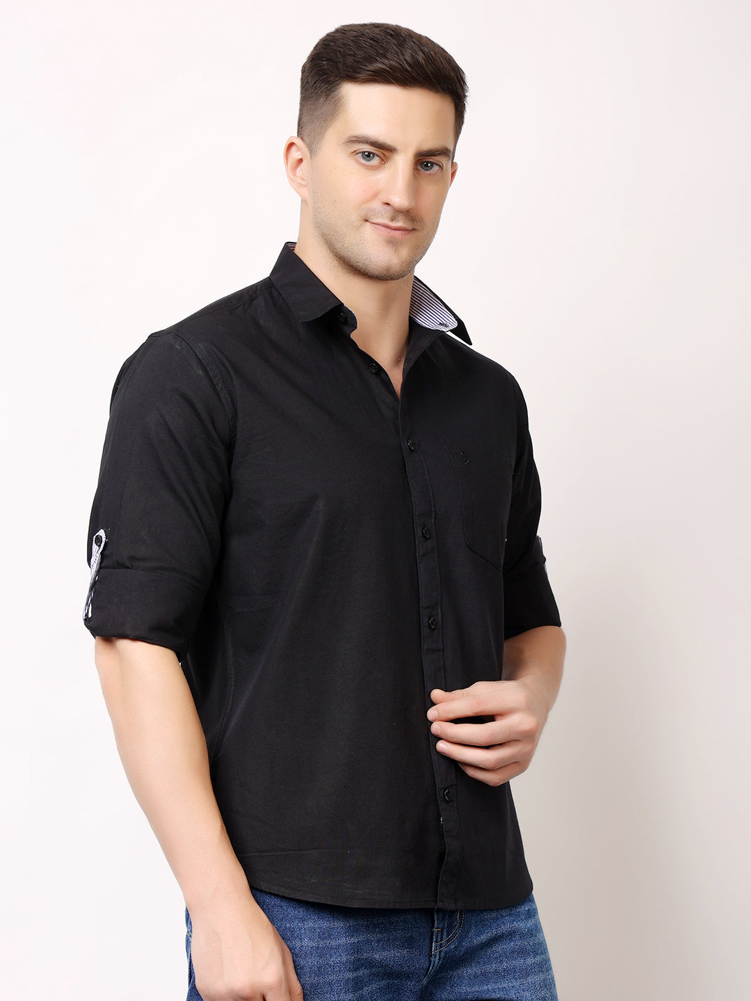 Stylox Men’s Regular Fit Oxford Full Sleeve Solid Shirt | Premium Cotton Blend Casual & Formal Wear - Stylox