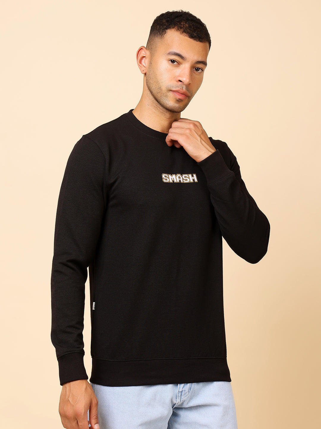 Stylox Men’s Round Neck Full Sleeve Sweatshirt with Back Graphic Print – Casual Streetwear Style