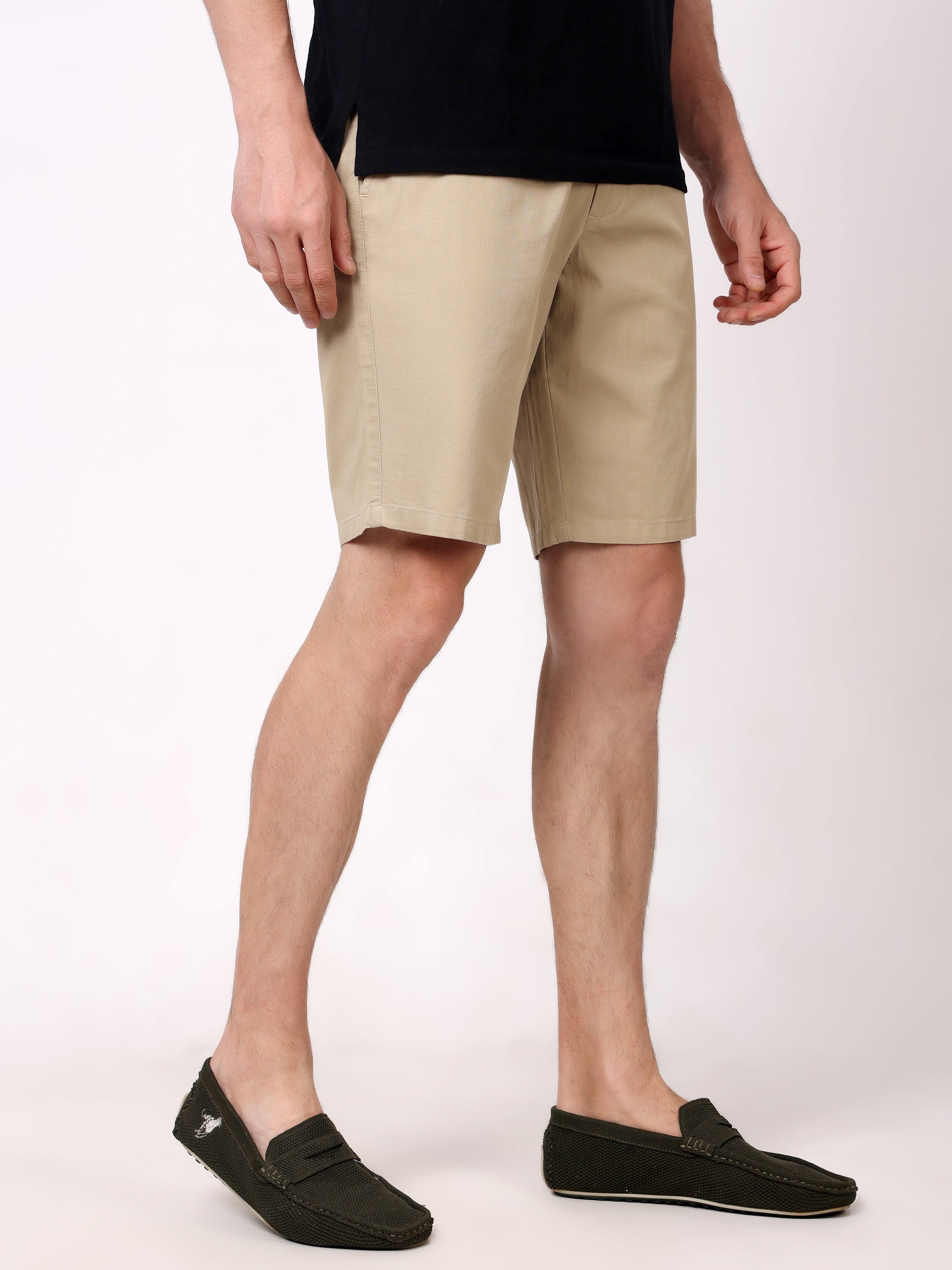Stylox Men's Regular Fit Cotton Casual Summer Shorts with Elastic Waist & Drawstring