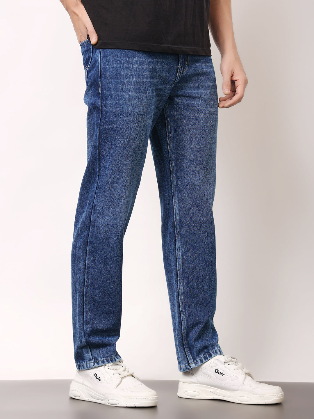 Stylox Men’s Relaxed Fit Solid Jeans | Comfortable Denim Casual Wear for Everyday Style (Greenish Blue) - Stylox