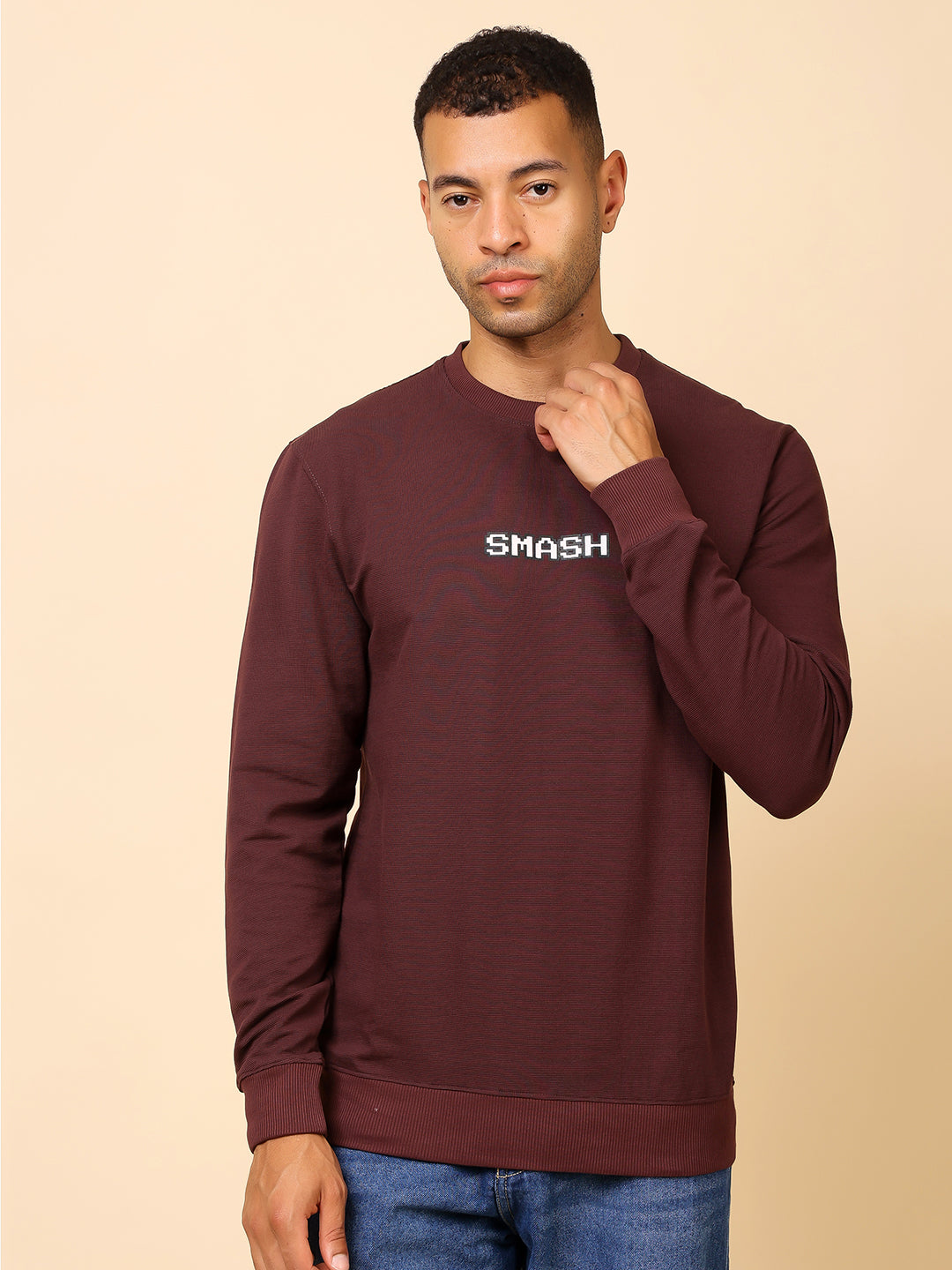 Stylox Men’s Round Neck Full Sleeve Sweatshirt with Back Graphic Print – Casual Streetwear Style