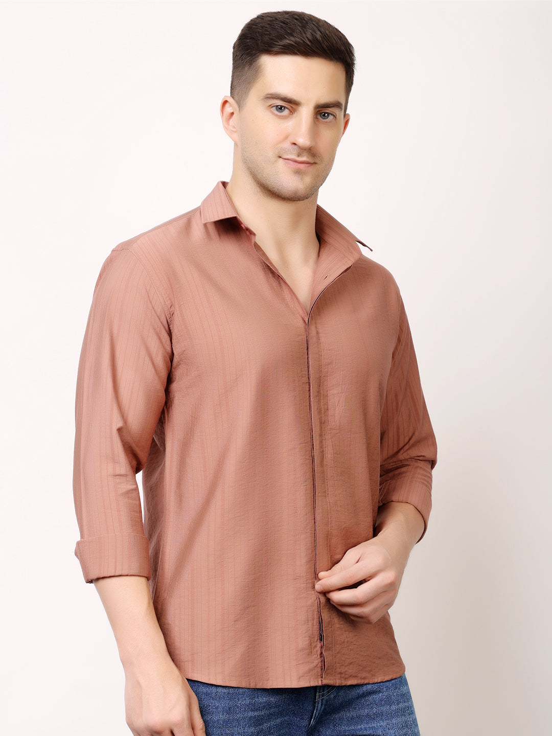 Stylox Men's Regular Fit Solid Full Sleeve Casual Shirt – Soft Cotton Blend, Comfortable & Stylish Everyday Wear - Stylox