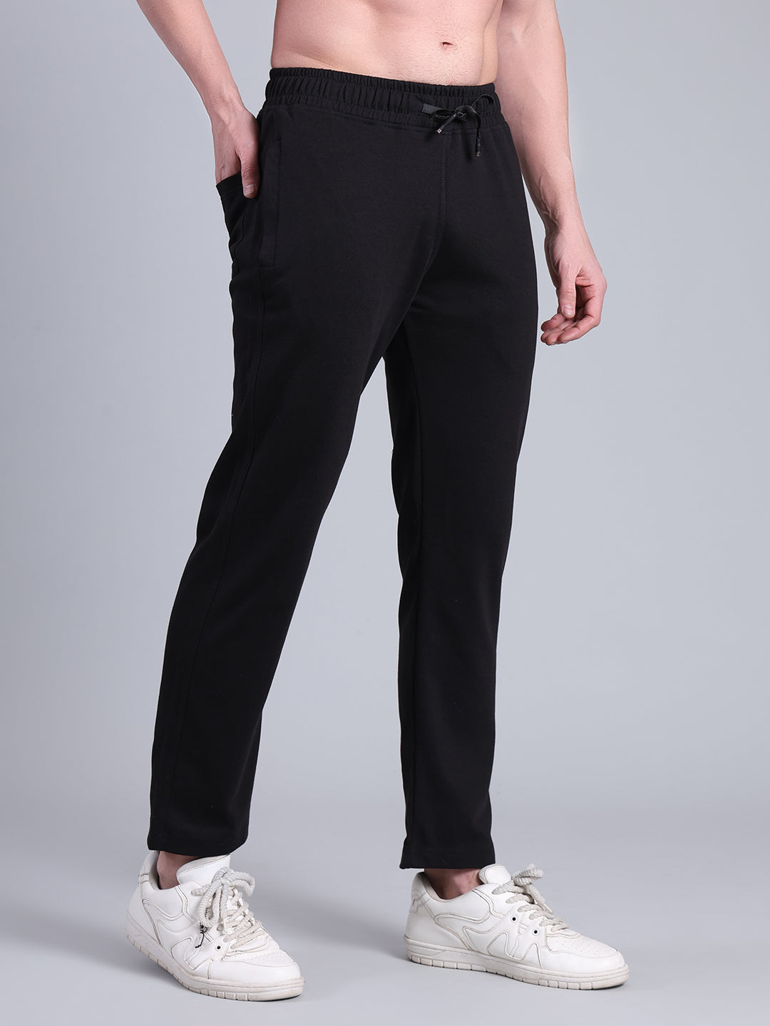 Stylox Men’s Slim Fit Stretchable Cotton Blend Trackpant with Elastic Waist & Drawstring
