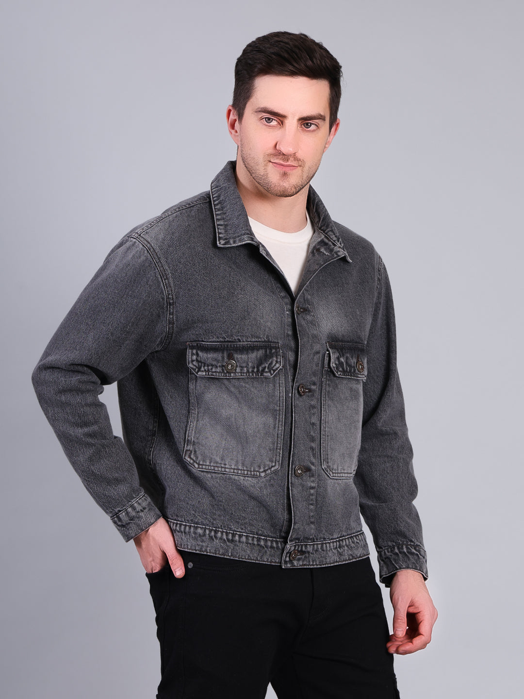 Stylox Men’s Denim Jacket | Premium Washed Denim | Casual &amp; Winter Wear Jacket