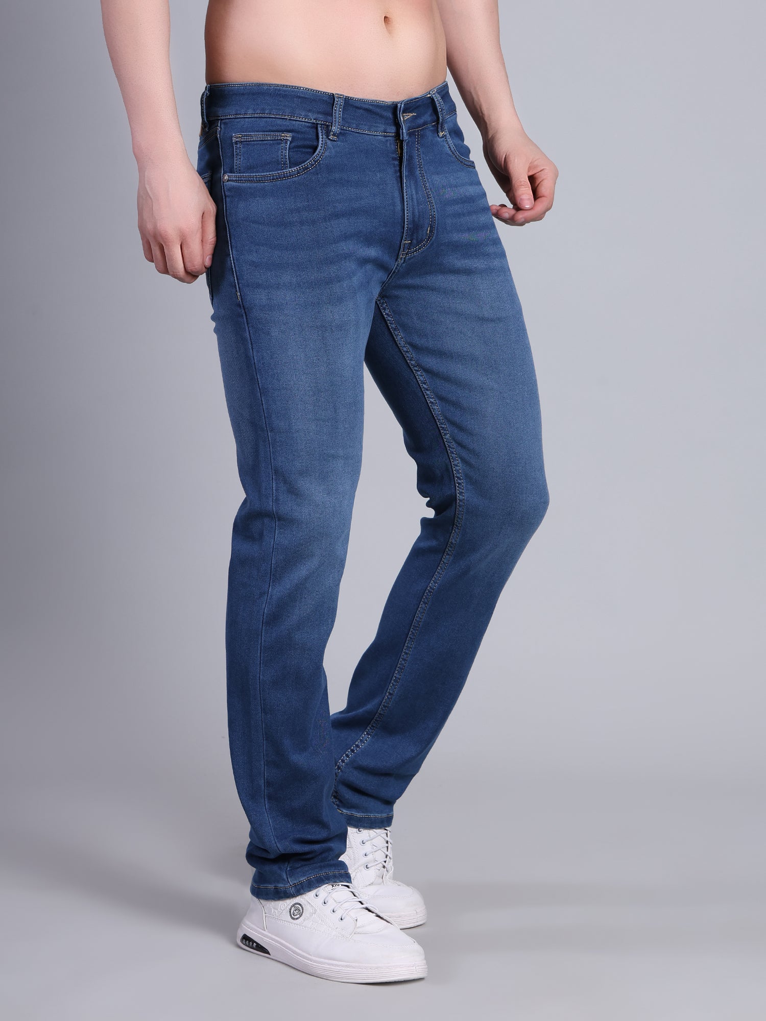 Stylox Men’s Slim Fit Stretchable Denim Jeans-Light Blue - Stylox