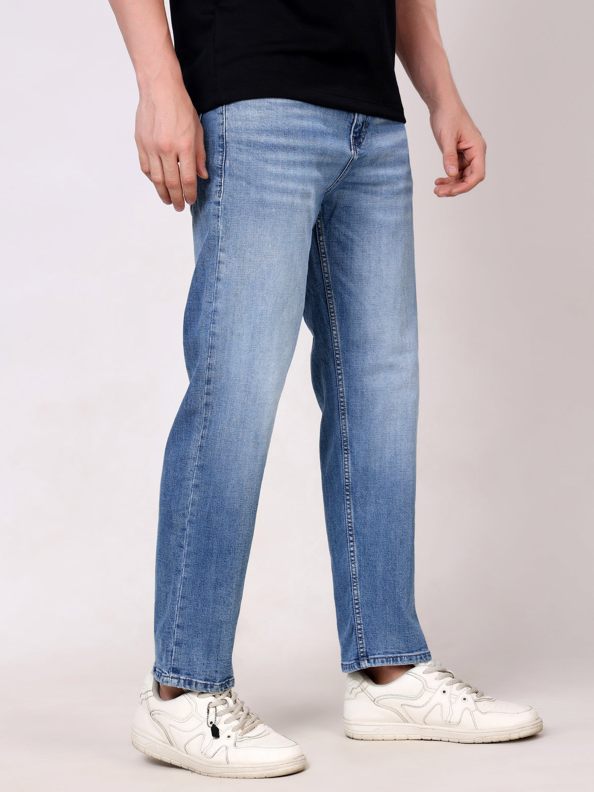 Stylox Men's Relaxed Fit Mid-Rise Stretchable Denim Jeans
