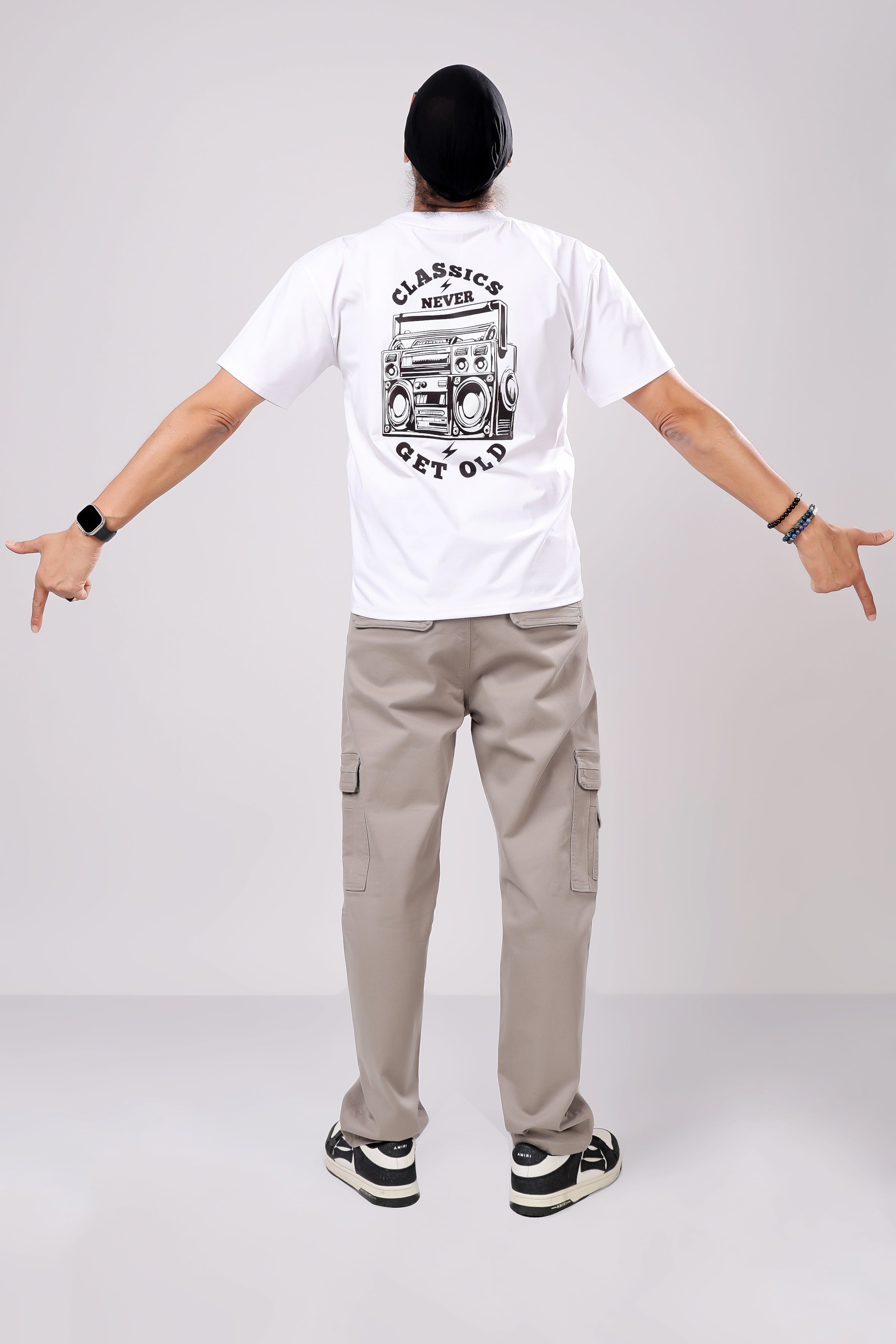 Stylox Men’s Oversized Round Neck Half Sleeve Back Printed T-Shirt | Premium Cotton Loose Fit Graphic Tee for Streetwear & Casual Style