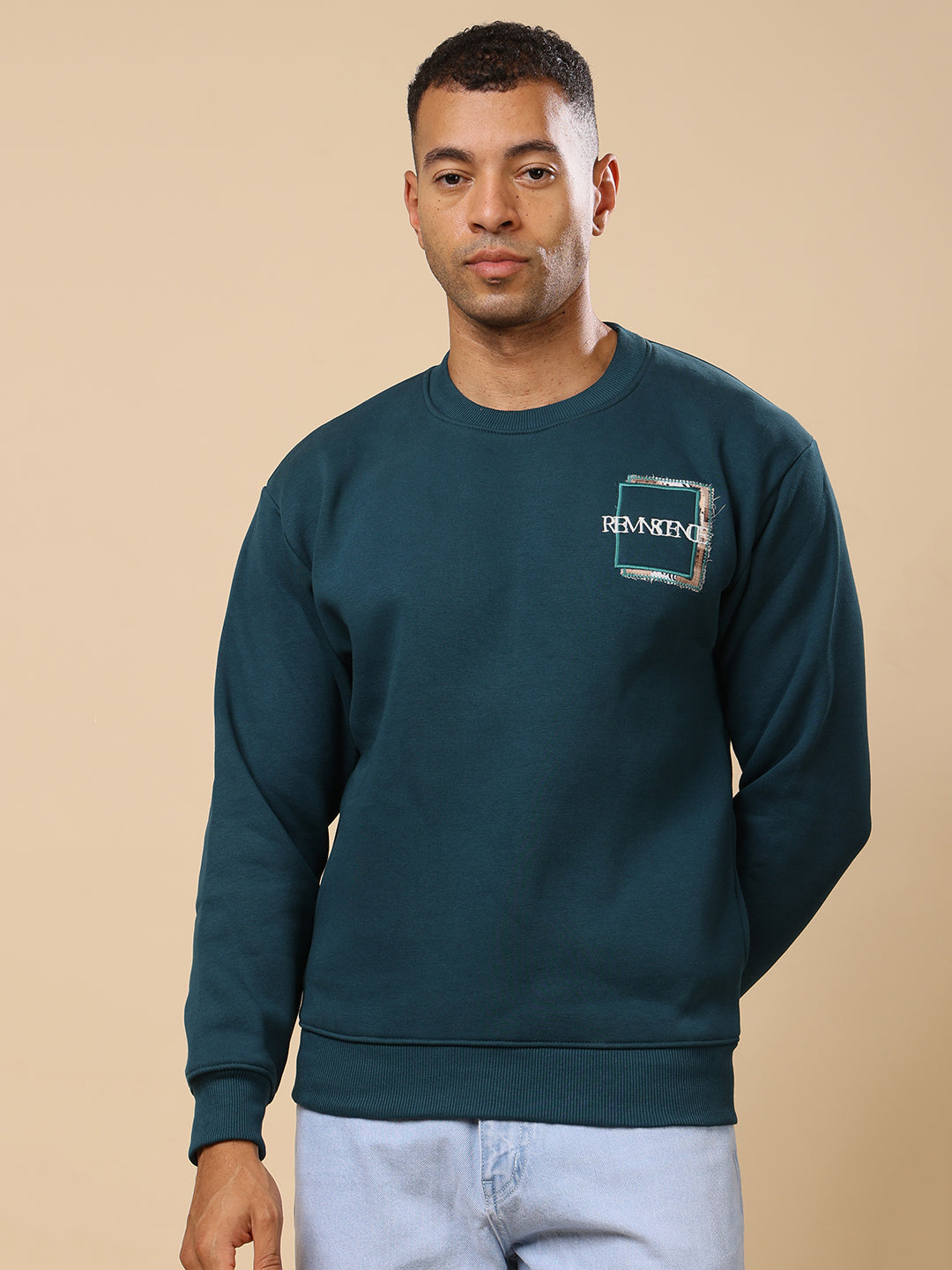 Stylox Men’s Printed Round Neck Sweatshirt – Casual Comfort with Trendy Prints - Stylox