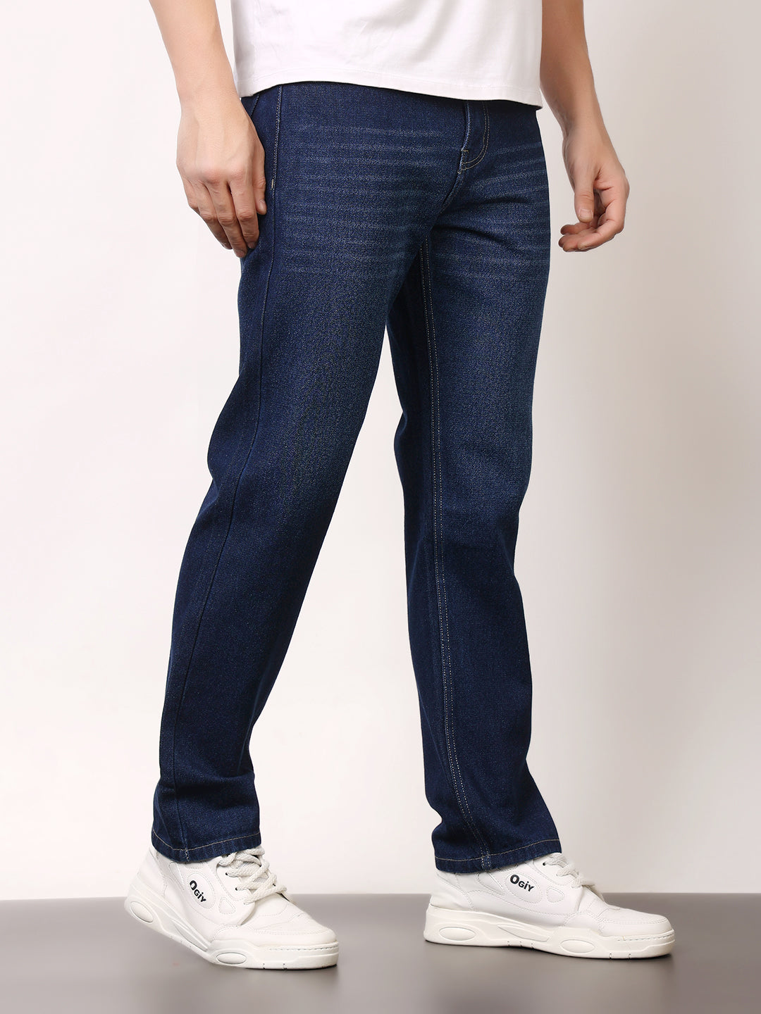 Stylox Men’s Relaxed Fit Solid Jeans | Comfortable Denim Casual Wear for Everyday Style (Dark Blue)