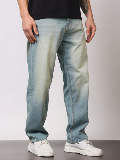Stylox Men’s Sky Blue Loose Fit Jeans – Relaxed Denim for Effortless Style
