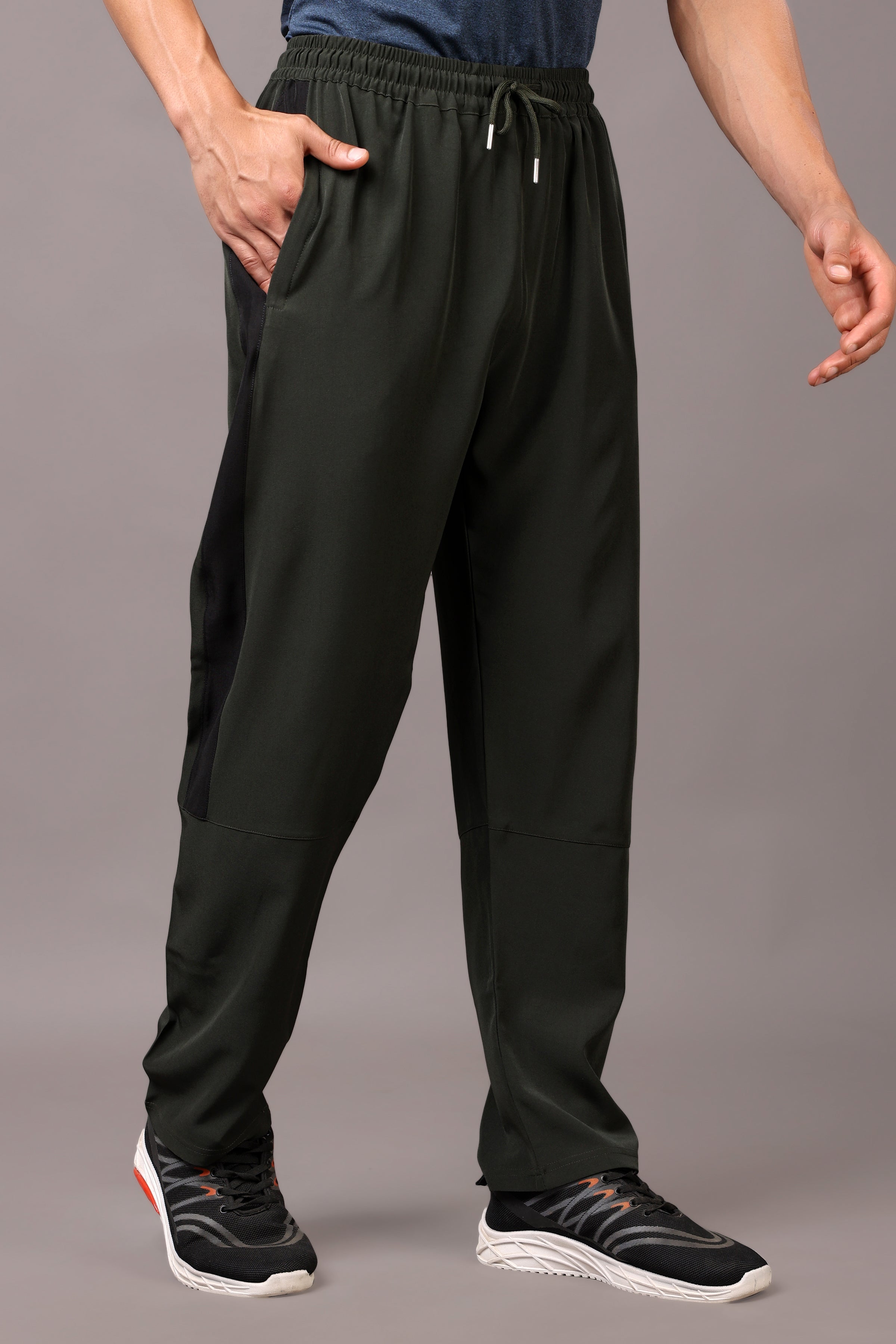 Stylox Classic Men’s Trackpants with Elastic Waist & Side Pockets (Olive) - Stylox