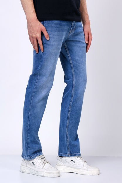 Stylox Men’s Mid-Rise Comfort Fit Stretchable Dark Blue Denim Jeans - Stylox