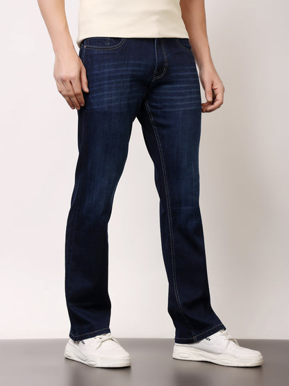 Stylox Men’s Bootcut Fit Solid Jeans | Classic Denim Mid-Rise Casual Wear for Men|J-08