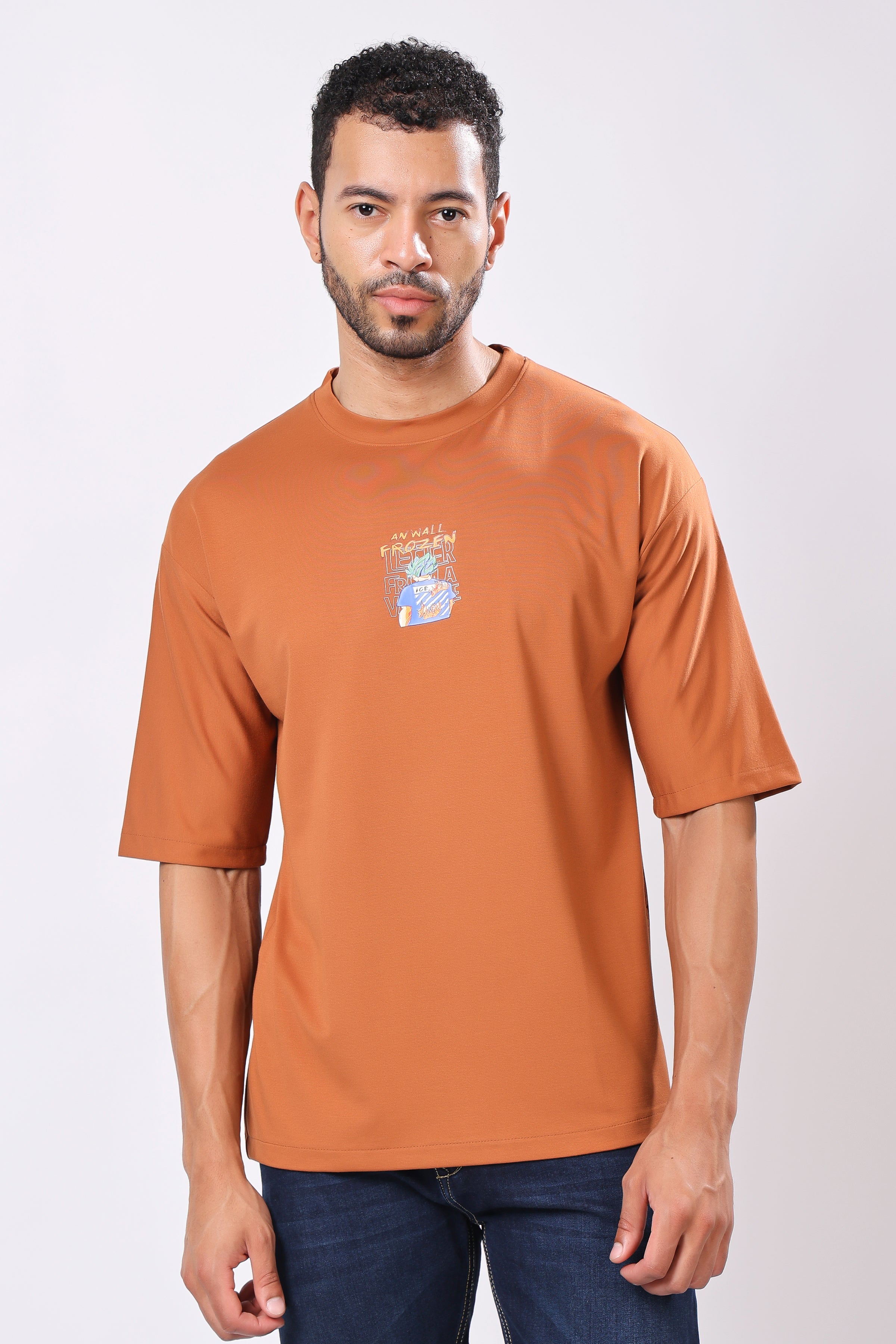 Stylox Men’s Oversized Round Neck Half Sleeve Back Printed T-Shirt | Premium Cotton Loose Fit Graphic Tee for Streetwear & Casual Style - Stylox