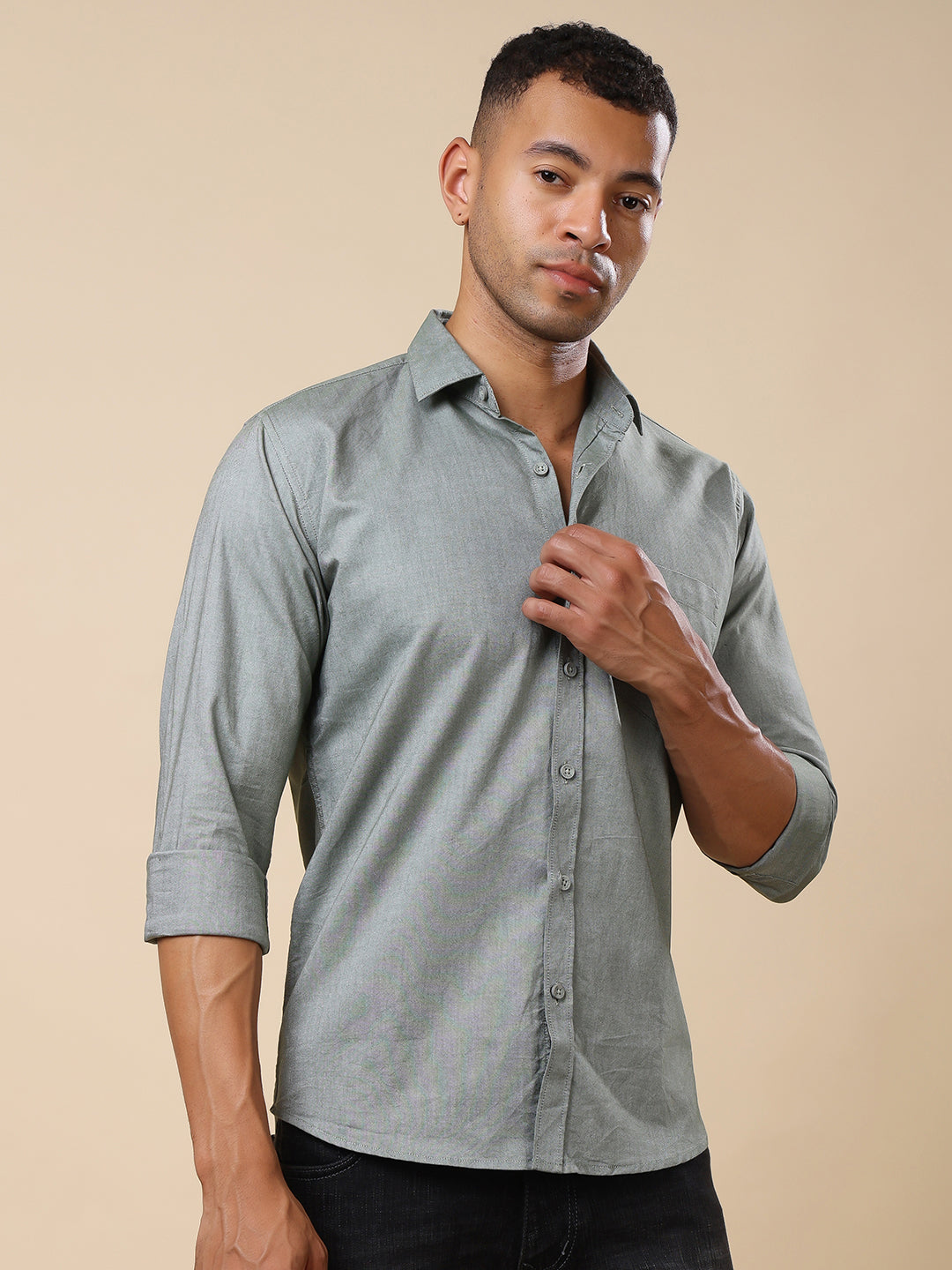 Stylox Men’s Regular Fit Oxford Full Sleeve Solid Shirt – Classic Elegance with Modern Comfort